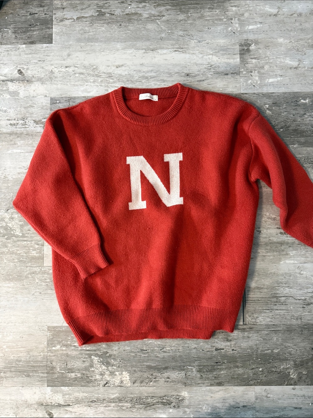 Red oversized sweater